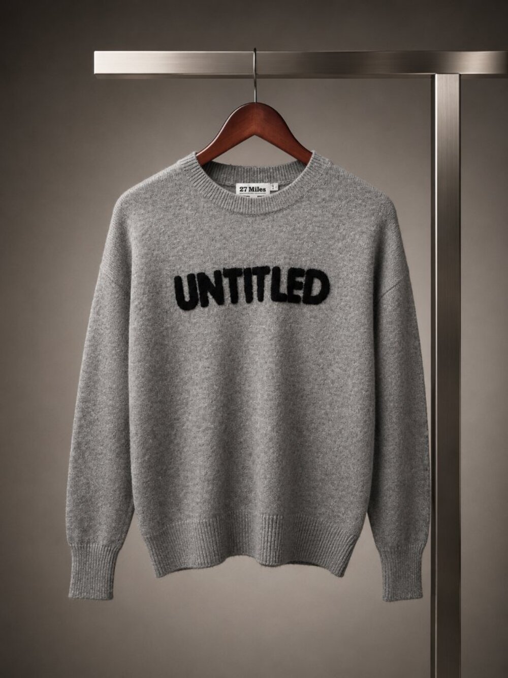 27 Miles Malibu 100% Cashmere UNTITLED Chenille Graphic Crewneck Sweater XS